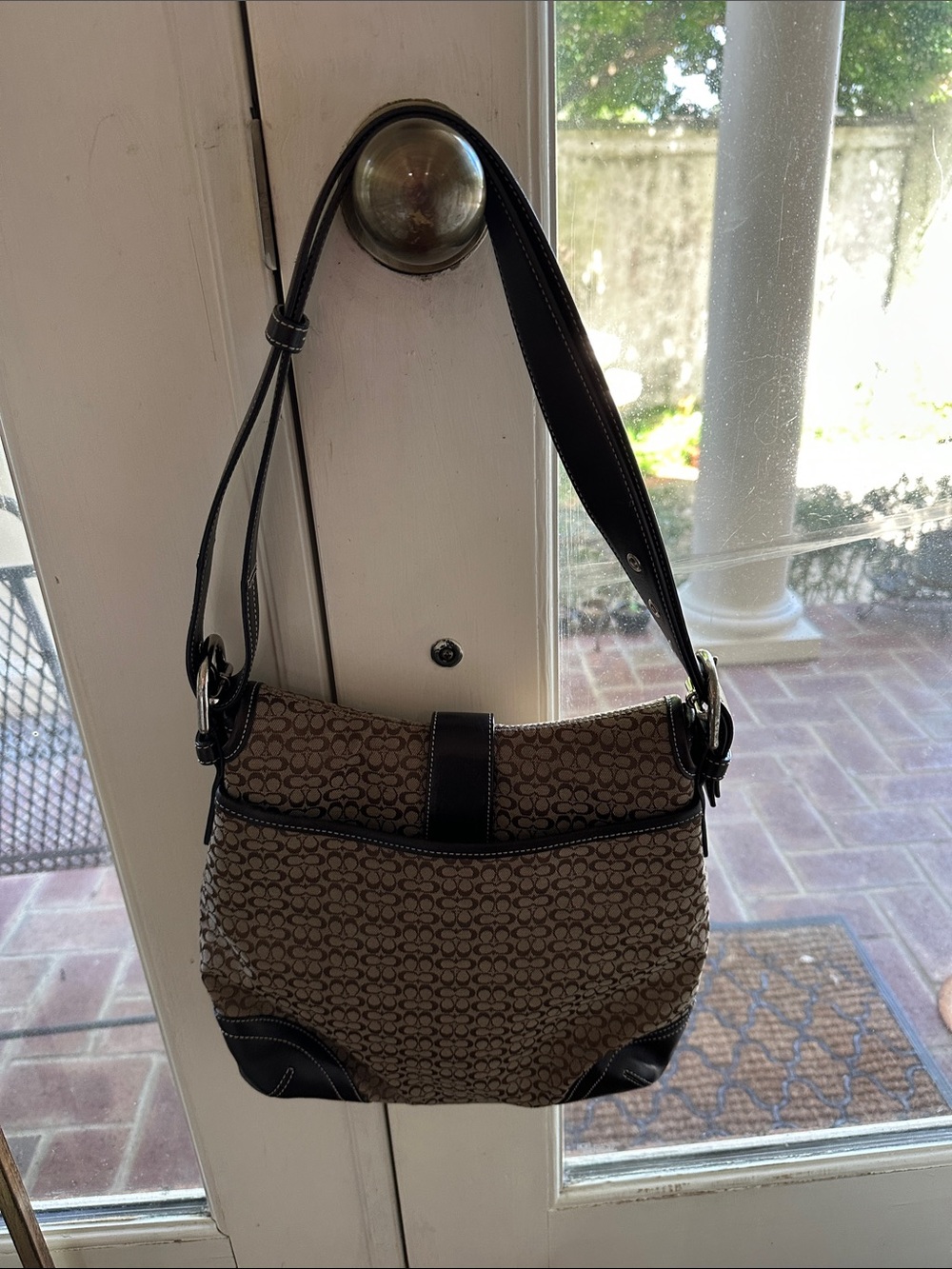 Classic Monogram Shoulder Bag in Brown and Black - Picture 2 of 10